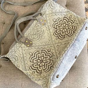 Vici item. Lovestitch brand. SEQUOIA EMBELLISHED WEEKENDER BAG - GREY